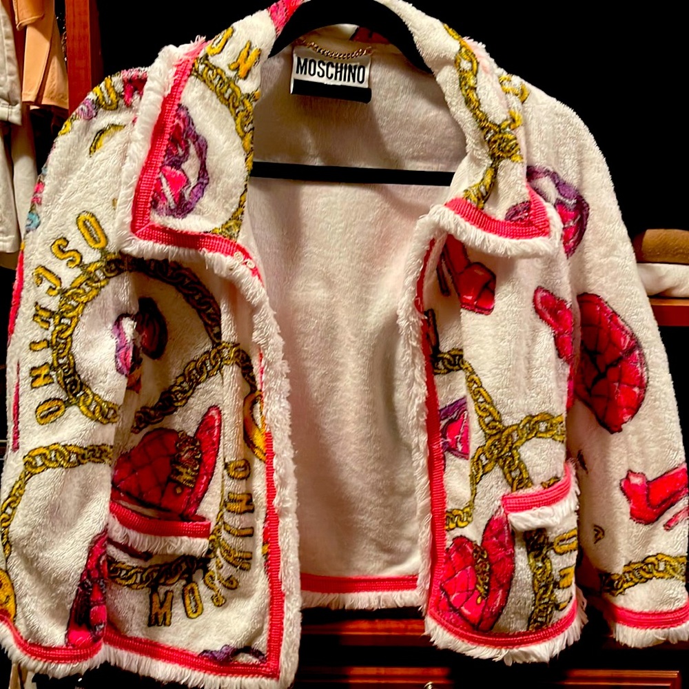 Barely worn, terry cloth designer jacket